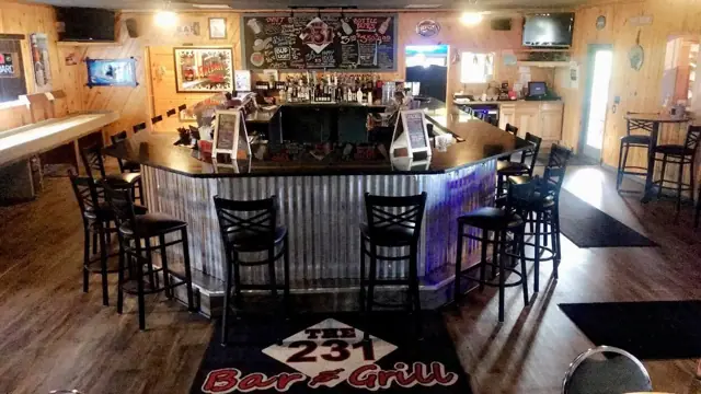 Bar stools around the horseshoe bar