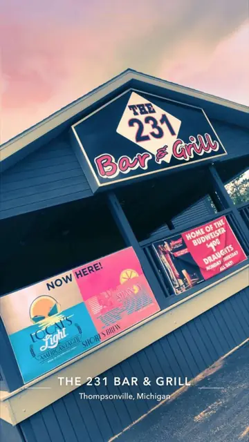The 231 sign at sunset